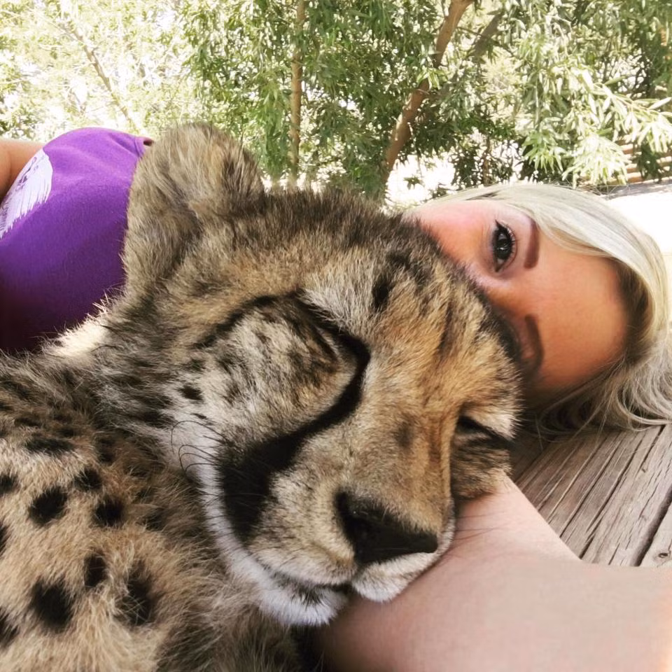 Trả lời về mối quan hệ với con báo, Heather nói: "Khi Dew đến gần tôi, nó thích hôn tôi. Điều đó rất ngọt ngào nhưng cũng rất đau. "Lưỡi của nó quá thô ráp và Dew khăng khăng đòi hôn tôi cho đến khi tôi không thể chịu được nữa."