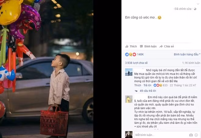 Uoc mo gian di cua cau be danh giay trong dem dong