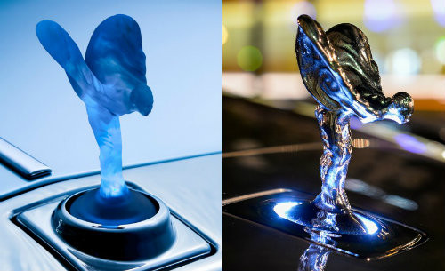 Ngoài loại bằng vàng, siêu xe sang Rolls-Royce còn có các tùy chọn biểu tượng Spirit of Ecstasy gồm có đèn LED chiếu sáng được làm bằng polycarbonate với giá 7.850 USD và làm bằng bạc rắn có giá 6.525 USD.