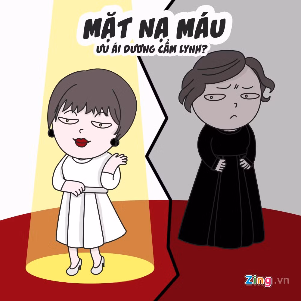 Mặt nạ máu được thực hiện dựa trên cuốn Mặt nạ - Treo gương trong phòng ngủ (2012) của Tinna Tình. Nhưng sau khi bộ phim ra mắt, chính cô gọi nó là tác phẩm "kinh hoàng" vì sự dở tệ, cùng lời chia sẻ: "Các bạn thất vọng một, thì tôi thất vọng mười". Nữ ca sĩ ám chỉ rằng mình bị một nữ diễn viên gây sức ép với nhà sản xuất, và hậu quả là vai của cô bị cắt tới 70-80% thời lượng, từ chính biến thành phụ. Ai cũng hiểu người bị nhắc tới ở đây chính là Dương Cẩm Lynh.