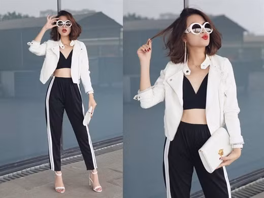 Áo crop-top có thể khoe được vòng eo săn chắc.