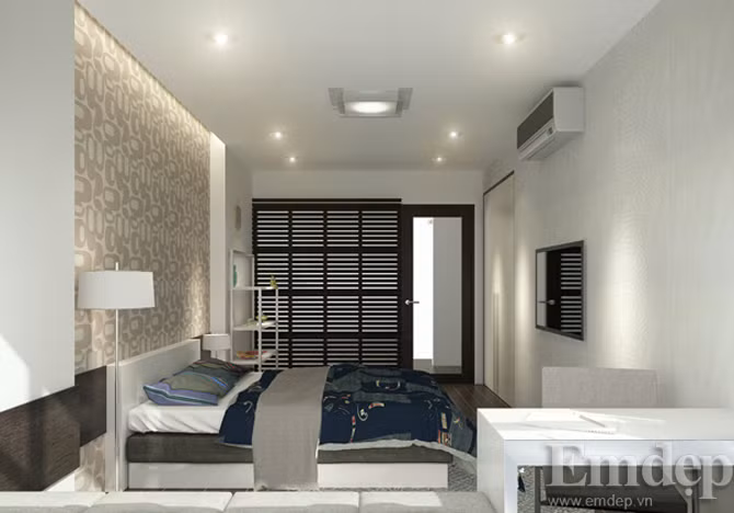 Phòng ngủ của con lớn màu sắc khỏe khoắn.