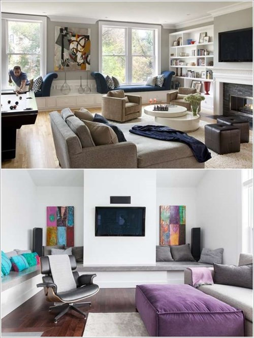 Gian phòng với liên hợp các ghế ngồi cạnh cửa sổ và xung quanh phòng.