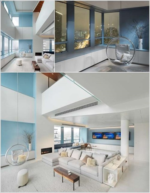 Biến tấu ghế ngồi hình cầu để làm độc đáo căn phòng.