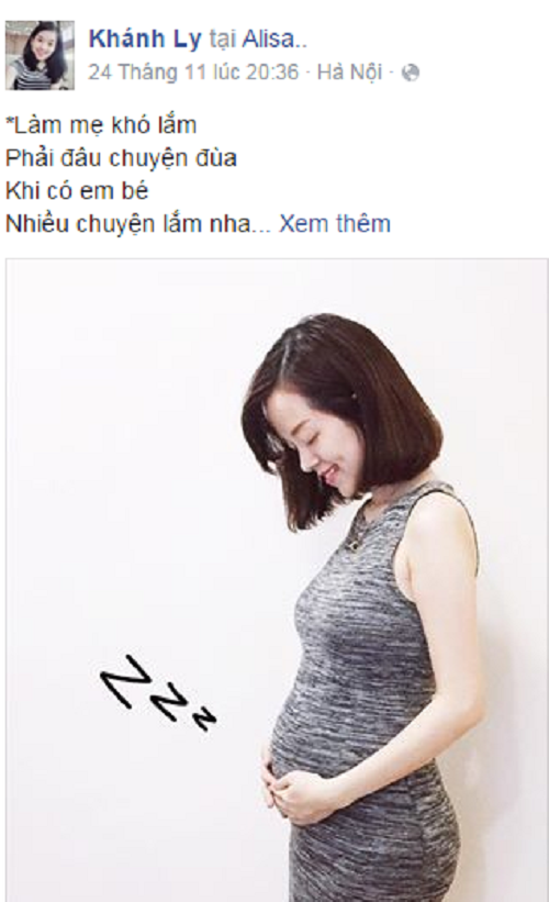 Ly "Kute" đang mang bầu ở tháng thứ 6.