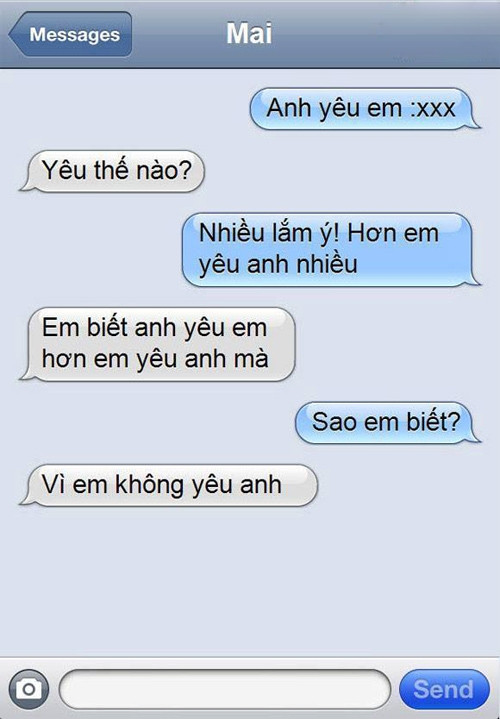 Không cần nói, lúc nào em cũng biết anh yêu em nhiều hơn.