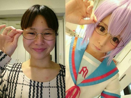 Nếu như Ruki phiên bản tẩy trang có khuôn mặt bầu bĩnh, chiếc mũi bình thường, đôi mắt nhỏ, hẹp, làn da không lấy gì làm mịn màn thì Ruki phiên bản mỹ nữ cosplay khác một trời một vực với đôi mắt to tròn long lanh, đáng yêu, đôi môi nhỏ nhắn xinh xắn, chiếc mũi thon, khuôn mặt gọn gàng và làn da trắng hồng như em bé.