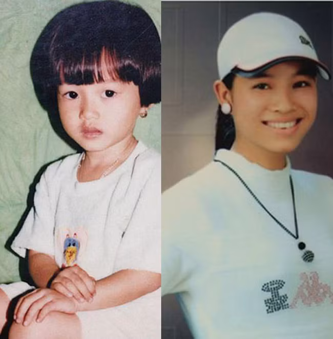 Thuở bé Thu Thảo không khác nhiều so với hiện tại còn gương mặt của Phạm Hương thời còn trung học khá thô và không thanh tú.