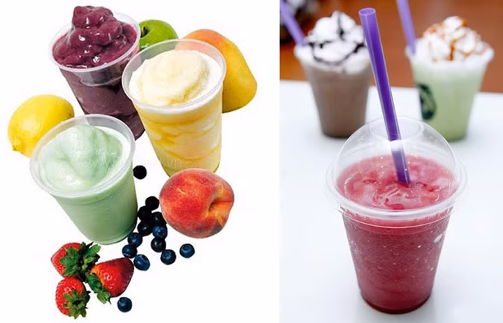 Các loại Frappe: Frappe hay còn gọi là thức uống đá xay đã không còn xa lạ gì với chúng ta. Ngoài hàm lượng đường cao từ sữa, syrup, frappe còn “tặng” bạn thêm vài trăm kcal khi dùng lớp kem tươi ở trên.
