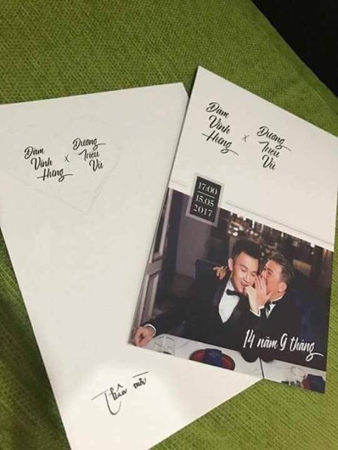 Tấm thiệp gây tranh cãi của Đàm Vĩnh Hưng và Dương Triệu Vũ.