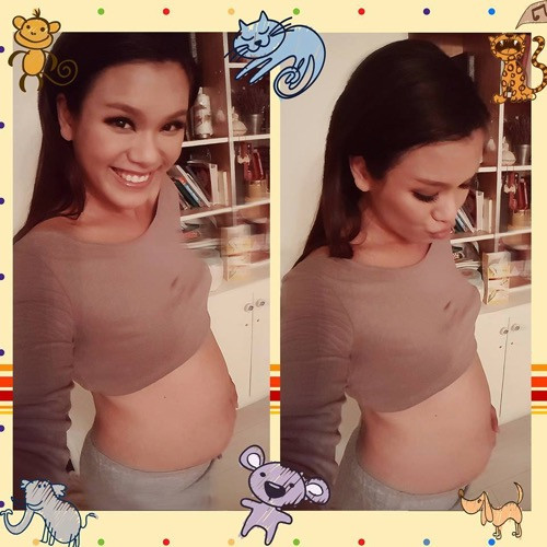 Phương Vy khoe hình ảnh bụng bầu trên trang cá nhân.