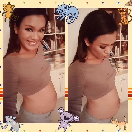 Phương Vy khoe hình ảnh bụng bầu trên trang cá nhân.