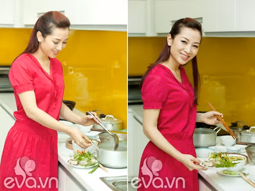 Căn bếp sạch sẽ, tiện nghi được kết hợp 2 màu trắng - cam. Sắc cam hay được sử dụng để kích thích não bộ, tăng cảm giác thèm ăn.