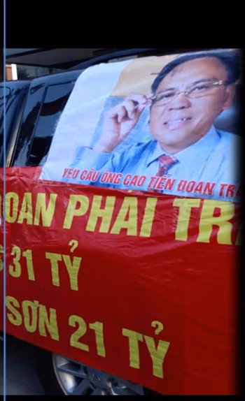 Cty CP chứng khoán KVS của đại gia Cao Văn Sơn kéo vào Thanh Hoá làm rùm beng đòi nợ đại gia Cao Tiến Đoan. Ảnh: Xuân Hùng