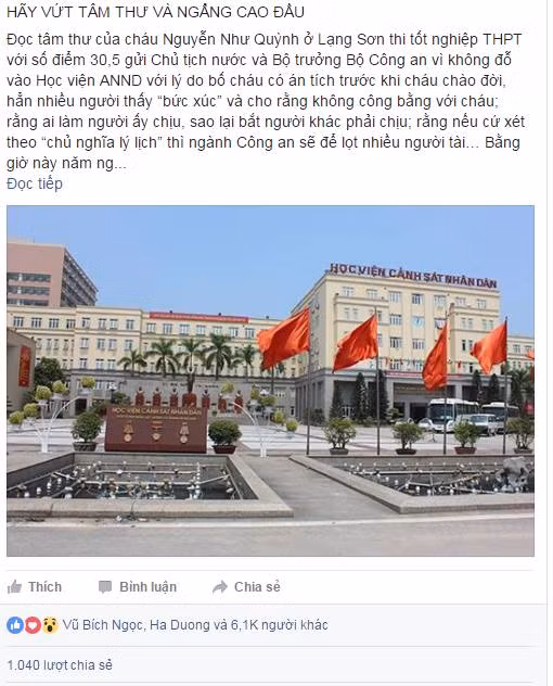 Bài viết của đại tá Nguyễn Tuấn nhận được sự quan tâm của cộng đồng mạng. Ảnh chụp màn hình.