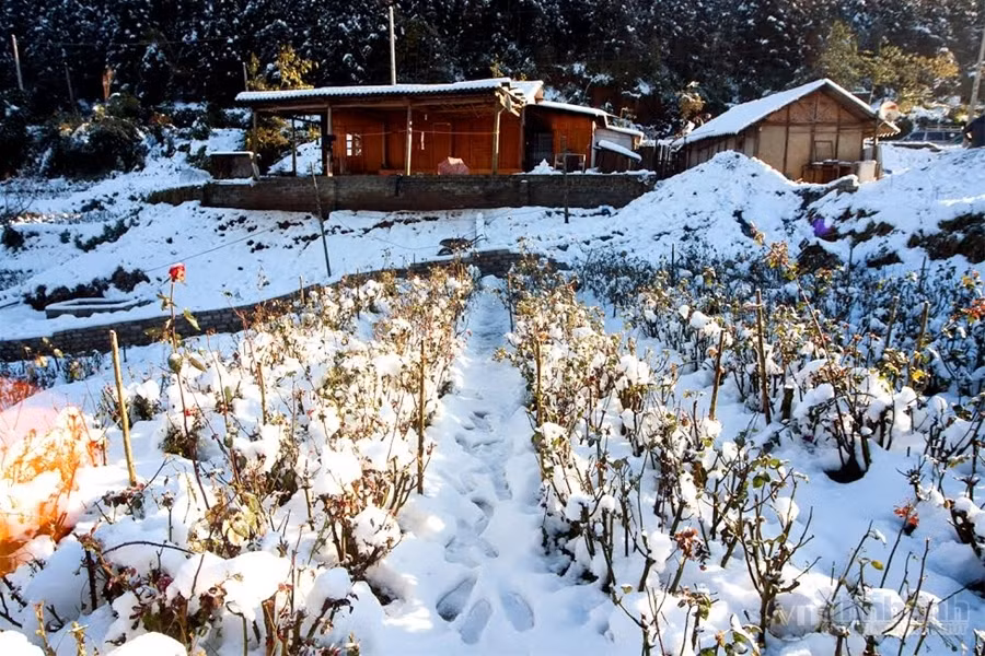 Thị trấn Sa Pa, Lào Cai nằm trên dãy núi Hoàng Liên Sơn.