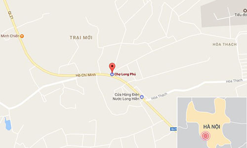 Chấm đỏ nơi xảy ra vụ việc. Ảnh: Google Maps