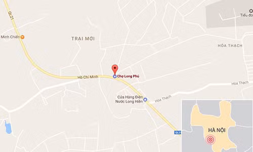 Chấm đỏ nơi xảy ra vụ việc. Ảnh: Google Maps