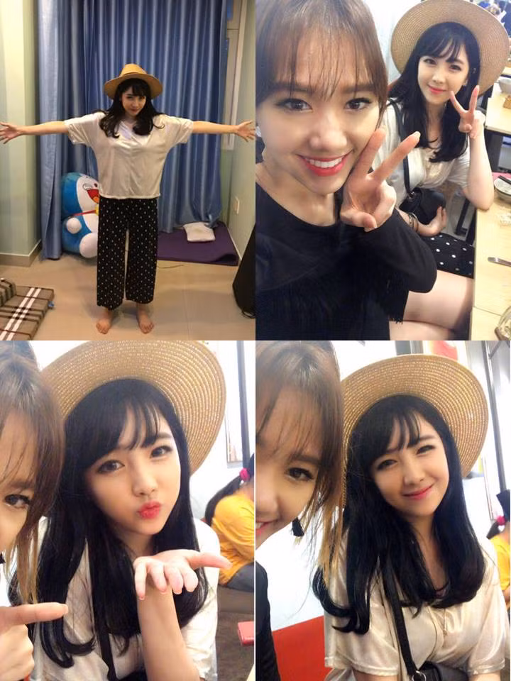 Vẻ dễ thương của hai chị em Hari Won khiến nhiều người xiêu lòng.