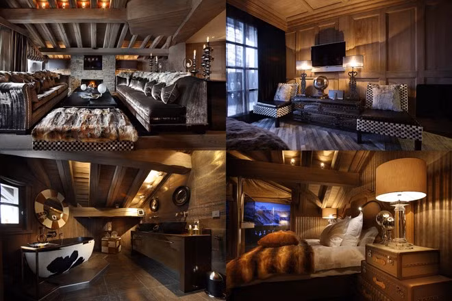 Nhà gỗ Atlantique, Courchevel (Pháp) – Giá thuê: 315.000 USD/tuần Nhà gỗ Atlantique là sự kết hợp đầy màu sắc giữa phong cách đồng quê điển hình của vùng Alpine và sự bóng bẩy, xa xỉ nhưng đầy tinh tế. Chỉ cách trung tâm khu nghỉ dưỡng trượt tuyết nổi tiếng Courchevel 5 phút đi bộ, nhà gỗ Chalet có diện tích hơn 405 m2 và 5 phòng ngủ với hướng nhìn tuyệt vời ra dãy Alps.