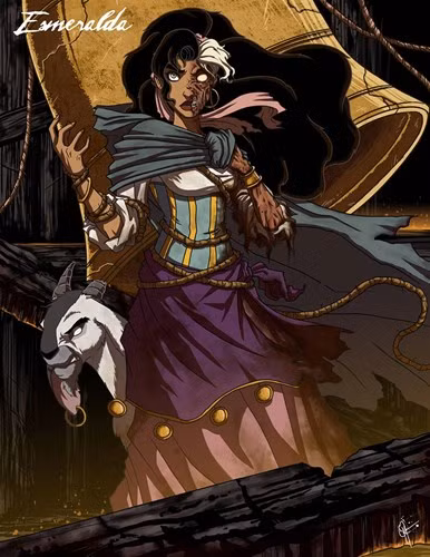 Esmeralda trông chẳng khác gì phù thủy.