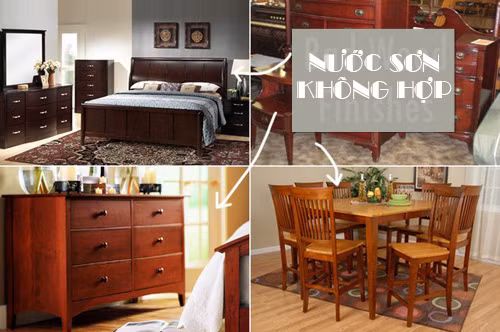 3. Sai lầm 3: Màu sơn gỗ lỗi thời Thay vào các màu sơn đậm và giả, hãy tìm tông màu nhẹ màu và gỗ tự nhiên như gỗ tếch, gỗ sồi, gỗ óc chó, gỗ hồng mộc, hoặc anh đào tự nhiên.