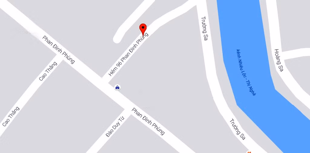 Hẻm 96 đường Phan Đình Phùng, quận Phú Nhuận, TP HCM được người dân gọi là Hẻm Ông Tiên. Nguồn: Google map.