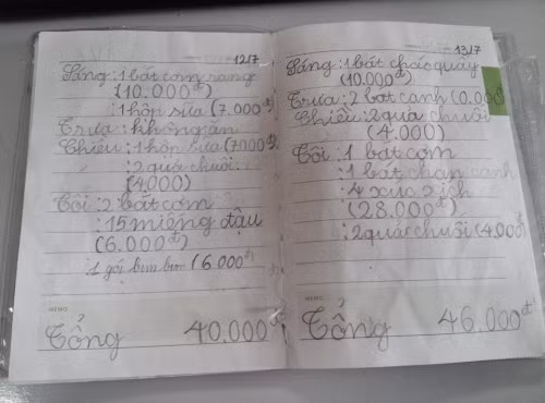 Điều khiến người xem cười nghiêng ngả đó là sự thật thà của cậu bé ở những dòng chữ "Sáng không ăn thì bữa sáng trị giá 0 ngàn đồng". Quan sát cuốn nhật ký chi tiêu của cậu bé có thể thấy, dù còn nhỏ tuổi nhưng bé rất biết cách tiết kiệm, ngày ăn ít nhất là 34 ngàn đồng và nhiều nhất là 106 ngàn.