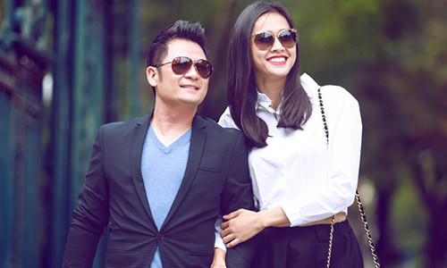 Bằng Kiều và Hoa hậu Dương Mỹ Linh công khai tình tứ trên phố.