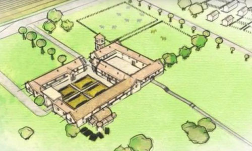 Đây là hình ảnh mô phỏng ngôi biệt thự thời La Mã cổ đại được phát hiện gần đây. Ảnh UPI