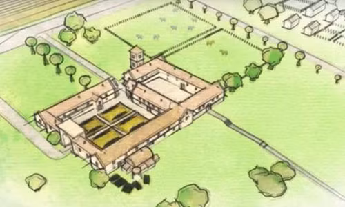 Đây là hình ảnh mô phỏng ngôi biệt thự thời La Mã cổ đại được phát hiện gần đây. Ảnh UPI