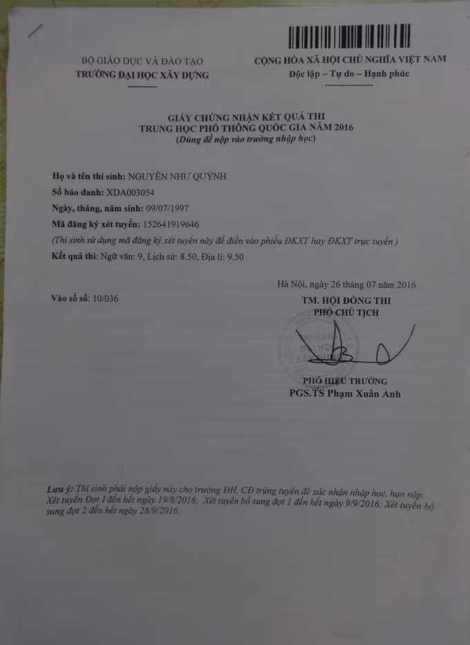 Tiec nuoi thi sinh dat 30,5 diem van truot Dai hoc