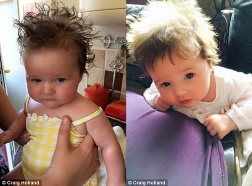 Bố của bé Pippa 5 tháng, anh Craig cho biết: “Con tôi không nhiều tóc như Junior nhưng cháu cũng luôn là tâm điểm của sự chú ý mỗi khi chúng tôi đi mua sắm”.
