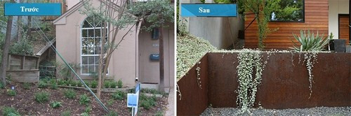 Nếu để trống không gian này sẽ có cảm giác đơn điệu và nhàm chán, chính vì vậy mà chủ nhà đã quyết định bổ sung thêm một bức tường để vừa có thể trồng được các loại cây khác nhau, thanh lọc không khí, vừa tạo cảnh quan xinh xắn, tạo điểm nhấn cho ngôi nhà.