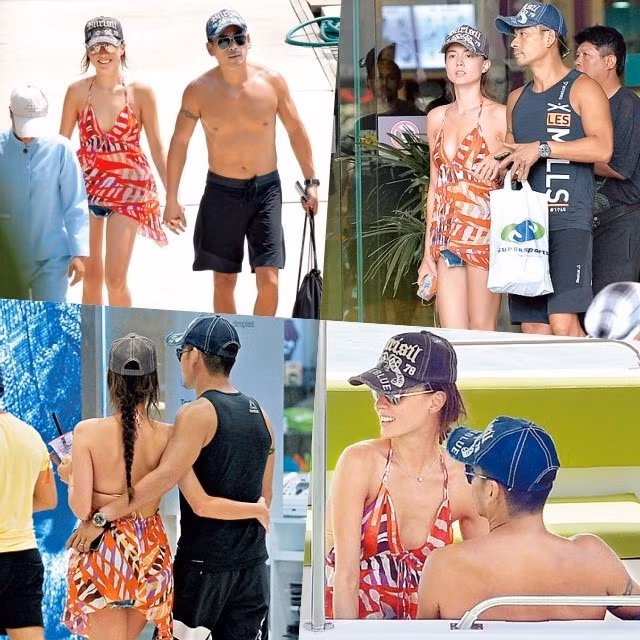 Trác Hoa và người tình nổi tiếng công khai tình cảm tại Thái Lan hồi tết. Ảnh: Apple.