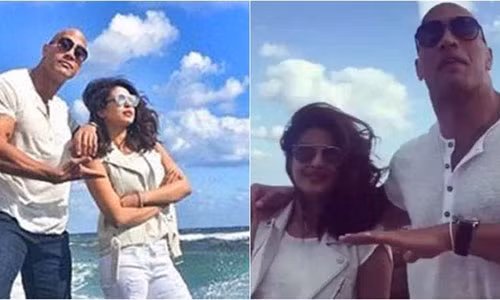 The Rock và cựu Hoa hậu thế giới Priyanka Chopra.