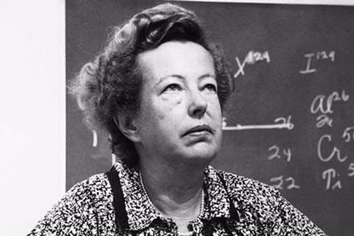 7. Maria Goeppert-Mayer (1906 – 1972) Nhà khoa học Mỹ sinh ở Đức này là một trong những người đã đặt nền móng cho ngành vật lý hạt nhân. Mặc dù sở thích của bà là toán học, nhưng sau đó bà đã chuyển qua vật lý. Mayer nổi tiếng với đề xuất về nuclear shell model (mẫu hạt nhân nguyên tử sử dụng nguyên lý ngoại trừ Pauli, để mô tả cấu trúc của hạt nhân dưới dạng mức năng lượng). Bà cũng làm việc trong dự án Manhattan suốt Thế chiến thứ hai và trở thành người phụ nữ thứ hai, sau Marie Curie, đoạt giải Nobel vật lý năm 1963.