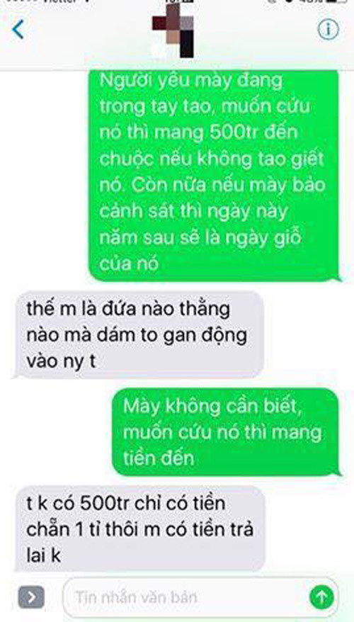 "Cơn sốt" nhắn tin thử chồng mình bị bắt cóc Các chị em quả là không bao giờ ngưng sáng tạo những trò để thử thách tình yêu của các ông chồng/người yêu dành cho mình. Với trào lưu nhắn tin thử lòng chồng hoặc người yêu với nội dung: “Vợ/người yêu mày đang ở trong tay tao, chuẩn bị … tiền chuộc nếu không tao giết”, cư dân mạng đã có dịp được chiêm ngưỡng một loạt đoạn hội thoại hài hước và "khó đỡ".