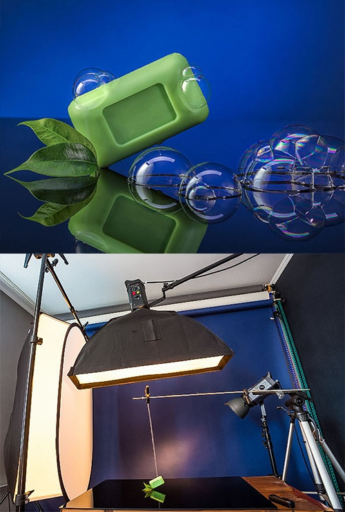 Hình ảnh một bánh xà phòng đang lơ lửng giữa không trung từng thu hút sự chú ý của hàng ngàn người chỉ là sản phầm của photoshop với sợi dây treo bánh xà phòng. Người thiết kế chỉ cần xóa đi sợi dây và sắp xếp một vài bong bóng nổi bật.