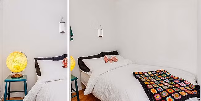 Không gian nghỉ ngơi Khoảng diện tích dành cho việc nghỉ ngơi không trang trí quá cầu kỳ, chỉ với những nội thất, vật dụng cơ bản, màu sắc đơn giản giúp việc ngủ nghỉ hàng ngày được thoải mái và dễ chịu.