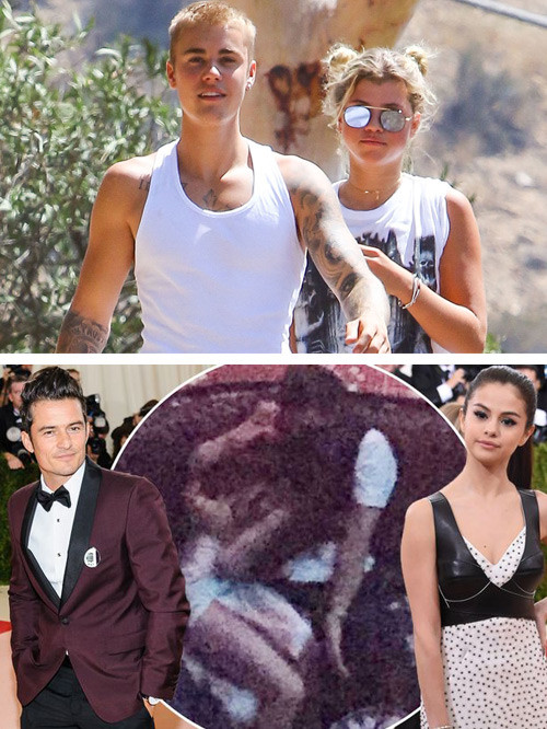 Hiện tại Justin Bieber hẹn hò người mẫu 17 tuổi Sofia Richie – con gái danh ca Lionel Richie của ca khúc Hello. Trong khi đó Selena Gomez bị vướng tin đồn ngoại tình với tài tử Orlando Bloom – bạn trai hiện tại của Katy Perry. Ngày 11/5 năm nay, phóng viên ảnh đã bắt gặp nam diễn viên Cướp biển Caribbean và bạn gái cũ của Justin thân mật tại hộp đêm ở Las Vegas.