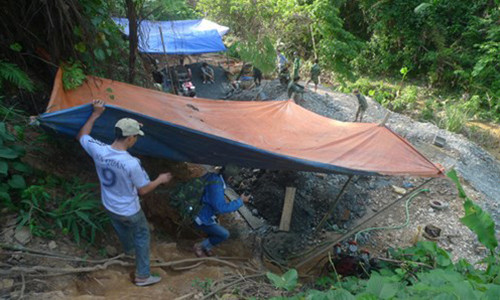 Đại công trường khai thác vàng.