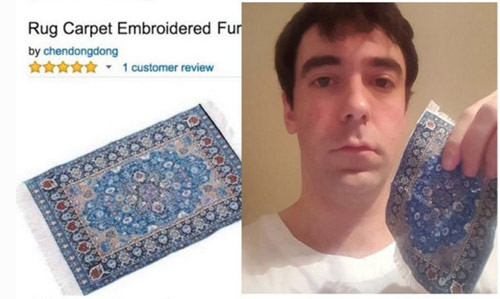 Còn đây là tấm thảm mà anh chàng này đã "may mắn" mua được!