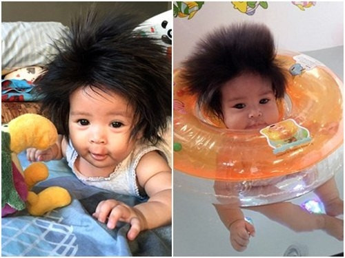 Rất nhiều người cho rằng cô bé được mẹ đội tóc giả.