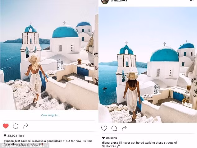 Cô nàng blogger du lịch Lauren Bullen nổi tiếng trên Instagram bởi những bức hình du lịch tuyệt đẹp mới đây đã phát hiện ra một nhân vật bí ẩn nào đó vẫn đang âm thầm bắt chước và chụp những kiểu ảnh giống mình đến từng chi tiết. Lauren Bullen cùng người bạn trai Jack Morris đến từ Úc đã có những chuyến du lịch đến rất nhiều nơi trên thế giới và chia sẻ những hình ảnh kỷ niệm của họ ở mỗi miền đất trên trang Instagram với 2 triệu lượt người theo dõi. Mới đây, cặp đôi vô tình phát hiện người phụ nữ khác cũng thực hiện những bức hình giống hệt họ.