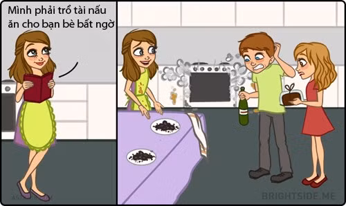 Con gái thường muốn ghi điểm với bạn trai bằng khả năng vào bếp. Nhưng việc nấu ăn theo sách công thức rất khó để thành công.