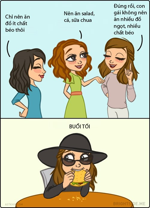 Luôn nói sẽ ăn kiêng nhưng các thiếu nữ vẫn lén lút thưởng thức đồ ngọt, nhiều dầu mỡ...