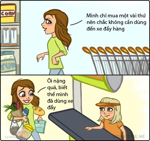 Theo Bright Side, mỗi khi đi siêu thị, con gái thường tự nhủ sẽ tiết kiệm, hạn chế mua sắm. Song kết quả thì ngược lại.