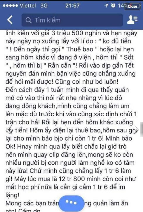 Dem iPhone 6 di sua bi om mot nam van chua duoc tra