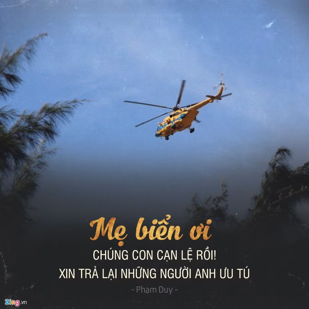 Độc giả Phạm Duy chia sẻ bài thơ viết về những người lính phi công đã ngã xuống trong thời bình mang tên Mẹ biển ơi. Các câu thơ như thay lời của nhân dân gửi tới người chiến sĩ đã hy sinh: "Mẹ biển ơi, con quỳ lạy xin người! Hãy một lần nghe tiếng con ước nguyện. Trả lại Việt Nam những con người nguyên vẹn. Vẹn cả nụ cười, cả ý chí, niềm tin...".